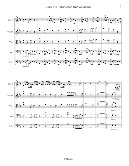 Deck the Halls "Mash-Up" Variations for String Orchestra image number null