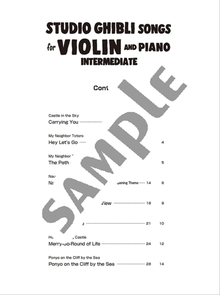 Studio Ghibli Songs for Violin and Piano/English Version image number null