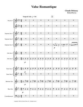 Debussy - Valse Romantique (Saxophone Nonet + 2 Piccolos & Contrabassoon)