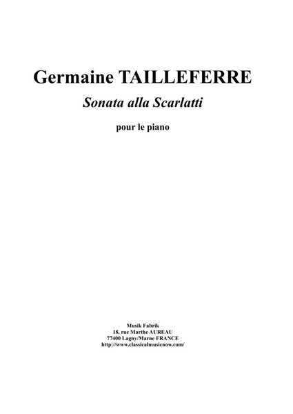 Germaine Tailleferre - Sonata Alla Scarlatti for piano