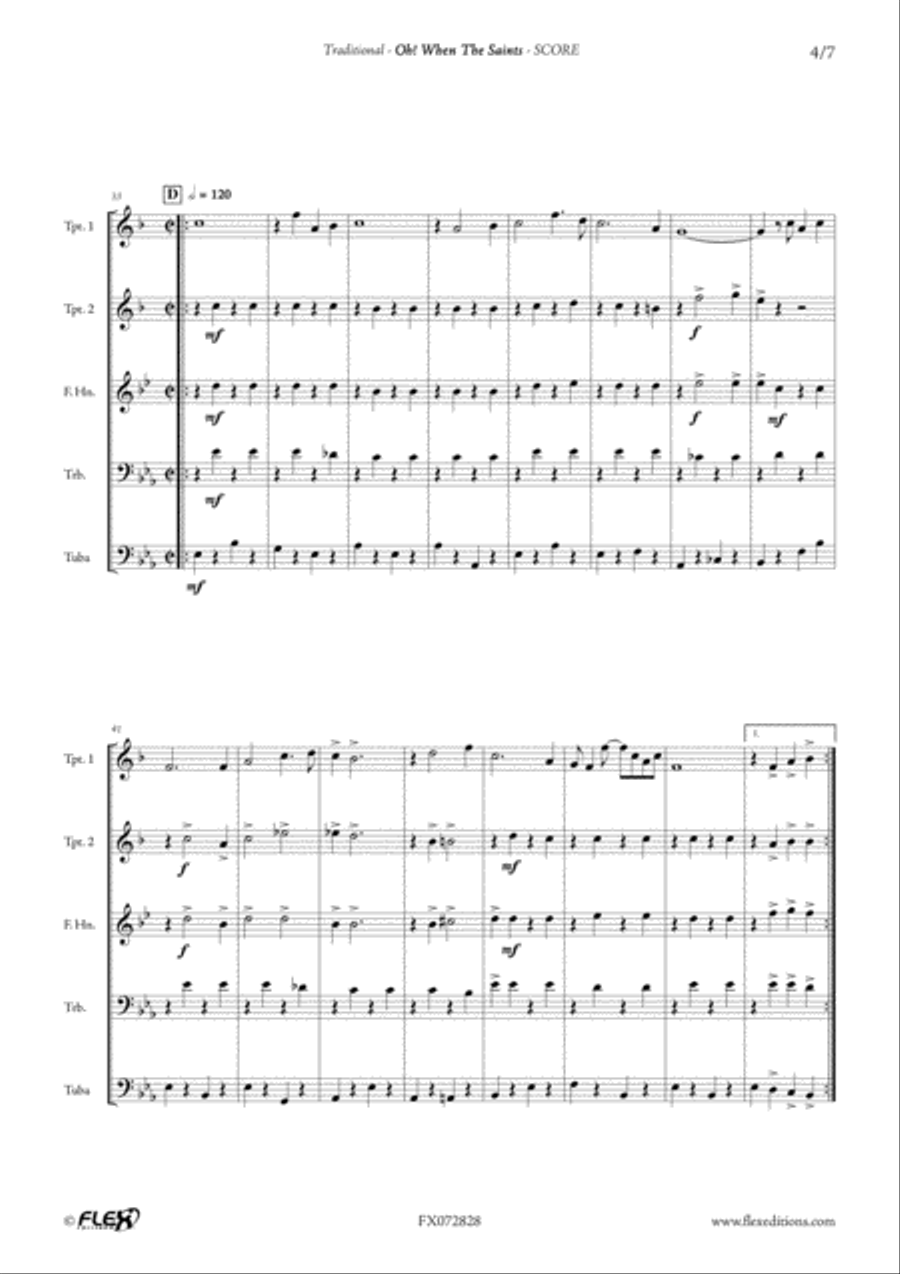 Oh! When The Saints Oh! When The Saints Horn scores gallery preview page 4