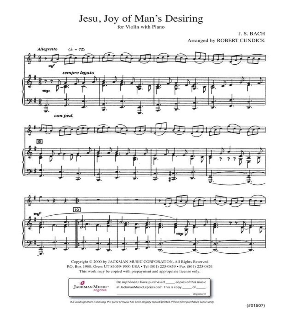 Jesu Joy of Man's Desiring - Violin Choir scores gallery preview page 2