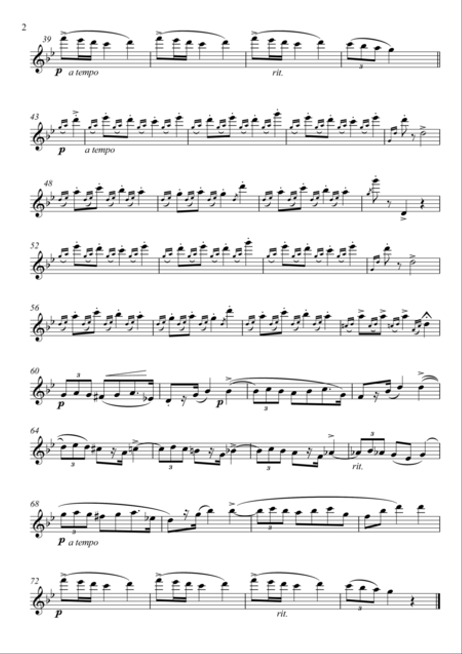 Mazurka Op.6 No.1 piano flute duet Flute Duet scores gallery preview page 2