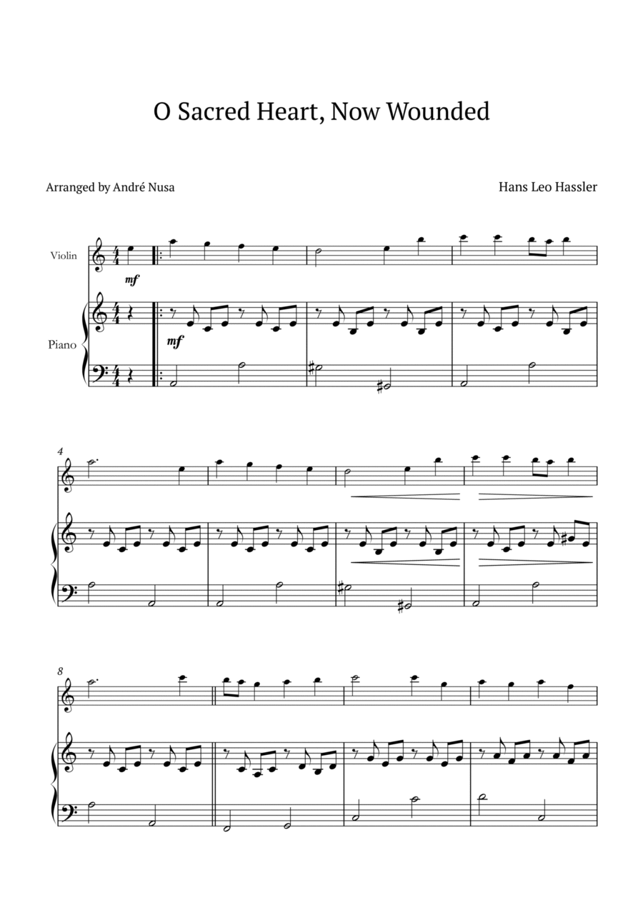 O Sacred Heart, Now Wounded Flute Solo scores gallery preview page 1