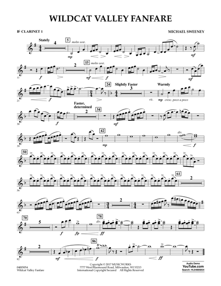 Wildcat Valley Fanfare - Bb Clarinet 1