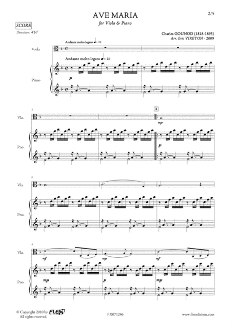 Ave Maria Viola scores gallery preview page 2