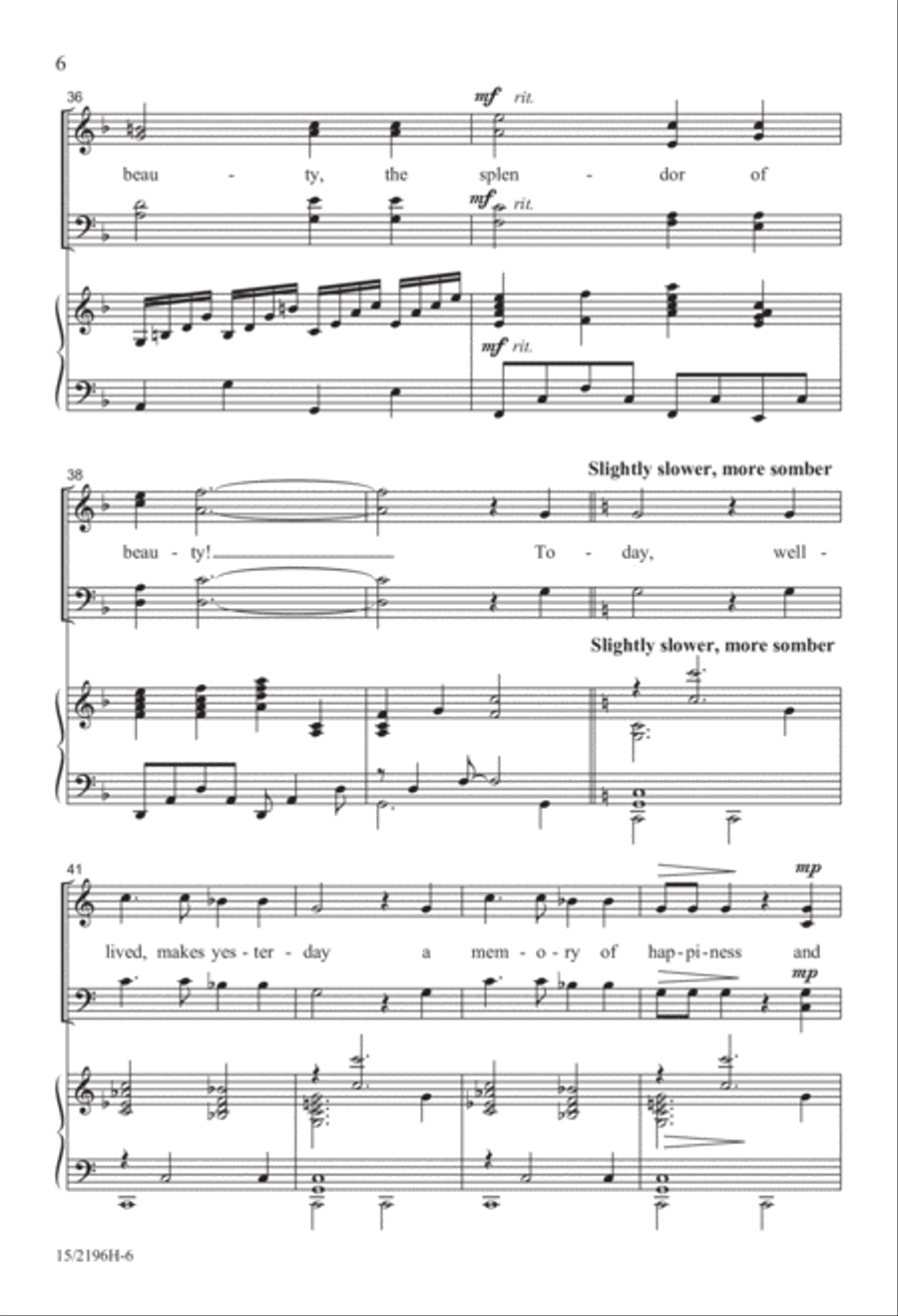 Look to This Day, for It Is Life! 4-Part scores gallery preview page 6