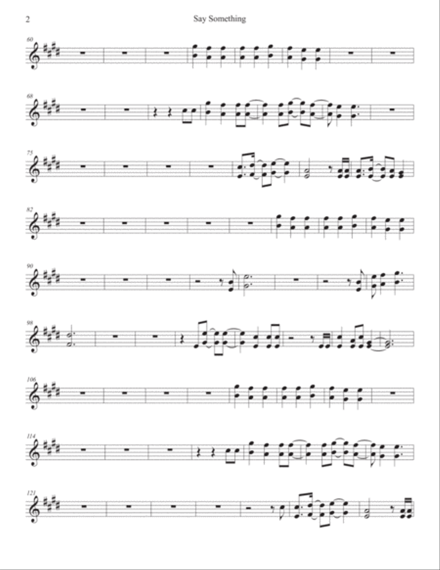 Say Something Tenor Saxophone scores gallery preview page 2
