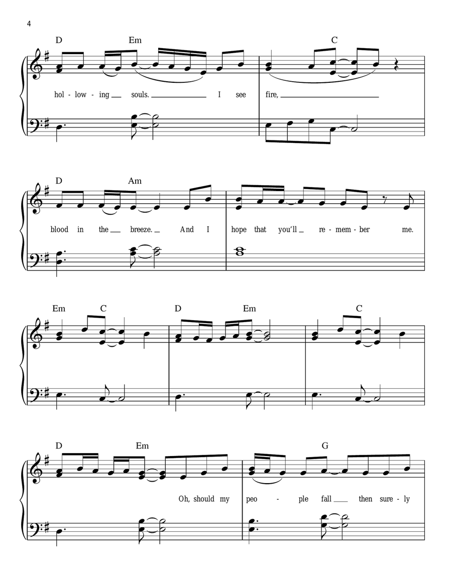 I See Fire (from The Hobbit) Easy Piano scores gallery preview page 4