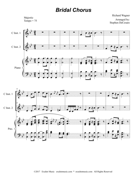 Bridal Chorus (Duet for C-Instruments - Piano Accompaniment) image number null