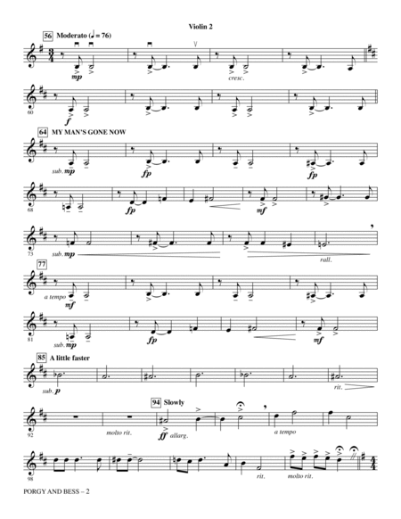 Porgy and Bess (Medley) - Violin 2