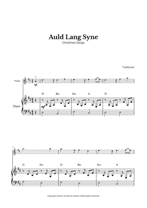 Auld Lang Syne for Easy Violin and Piano