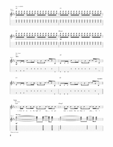 Dark Necessities by The Red Hot Chili Peppers Electric Guitar - Digital Sheet Music