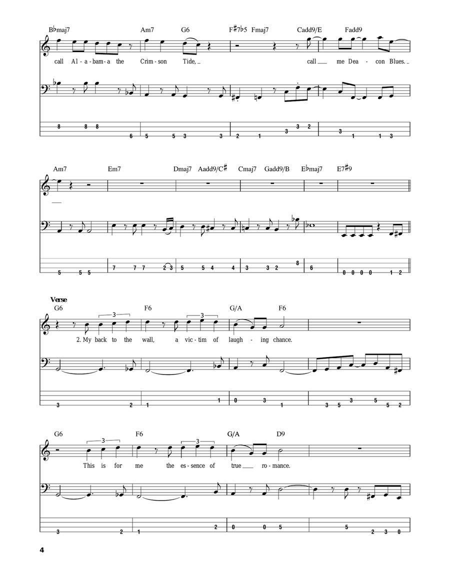 Deacon Blues Bass Guitar Tablature scores gallery preview page 4