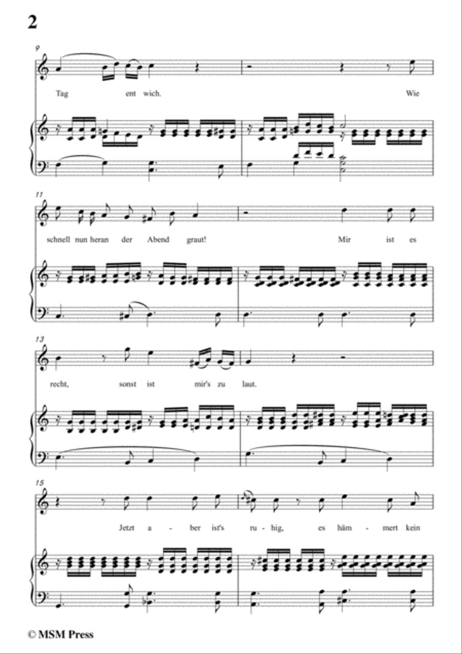 Schubert-Der Winterabend,in C Major,D.938,for Voice and Piano Voice Solo scores gallery preview page 4