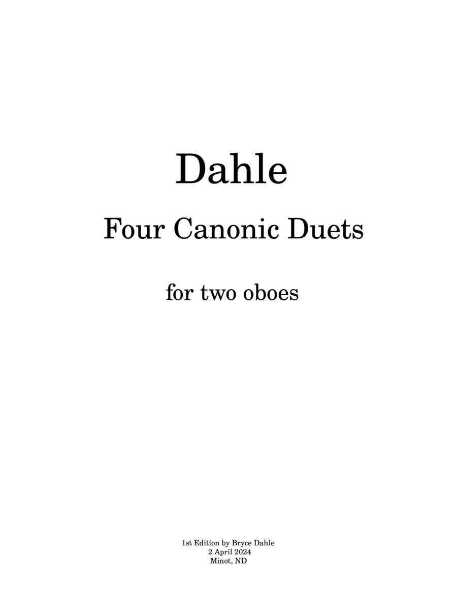 Four Canonic Duets Op. 12