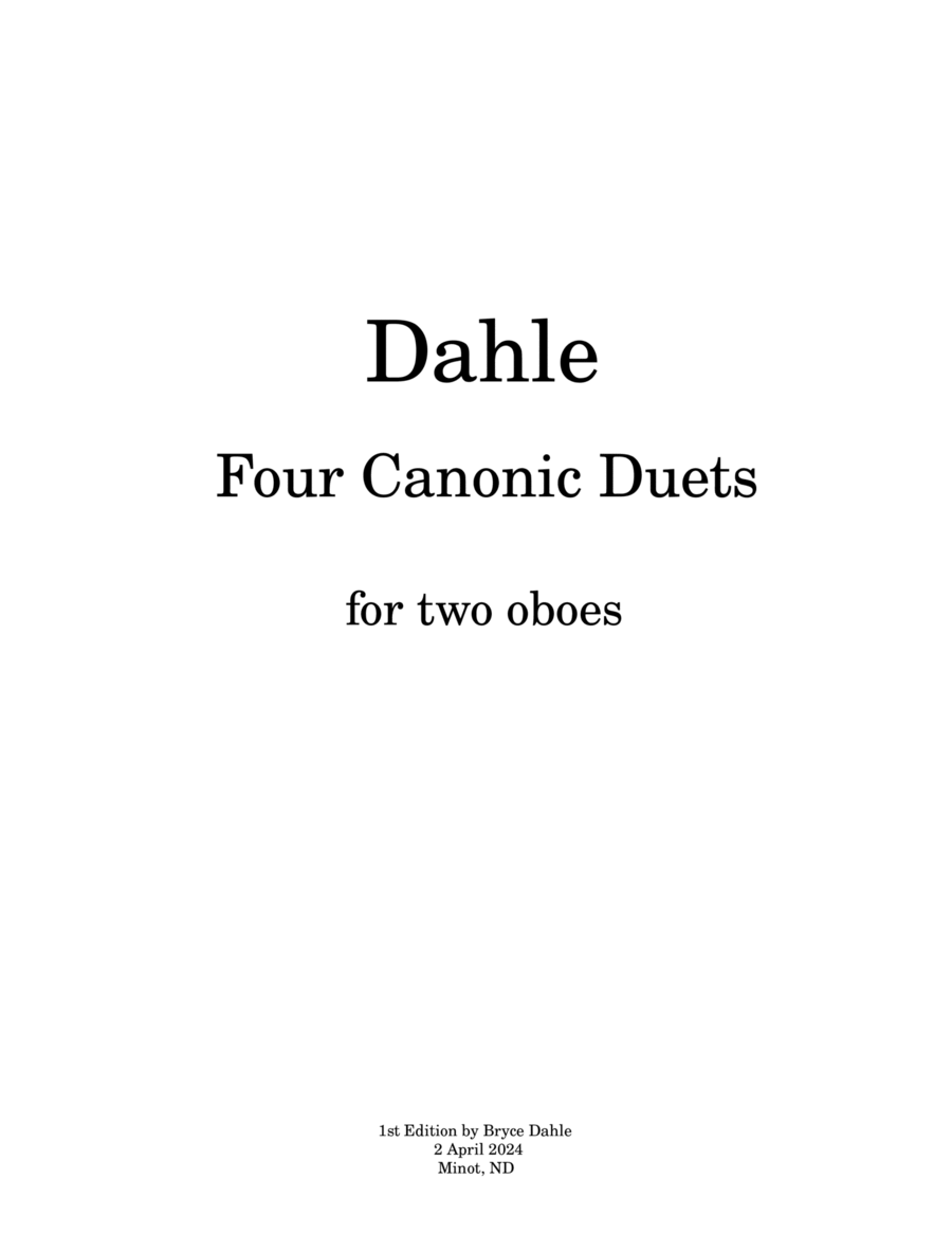 Four Canonic Duets Op. 12 Woodwind Duet scores gallery preview page 1