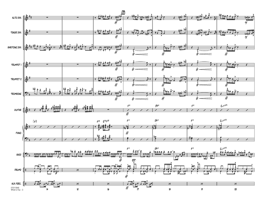 What Is Hip - Conductor Score (Full Score) Jazz Ensemble scores gallery preview page 3