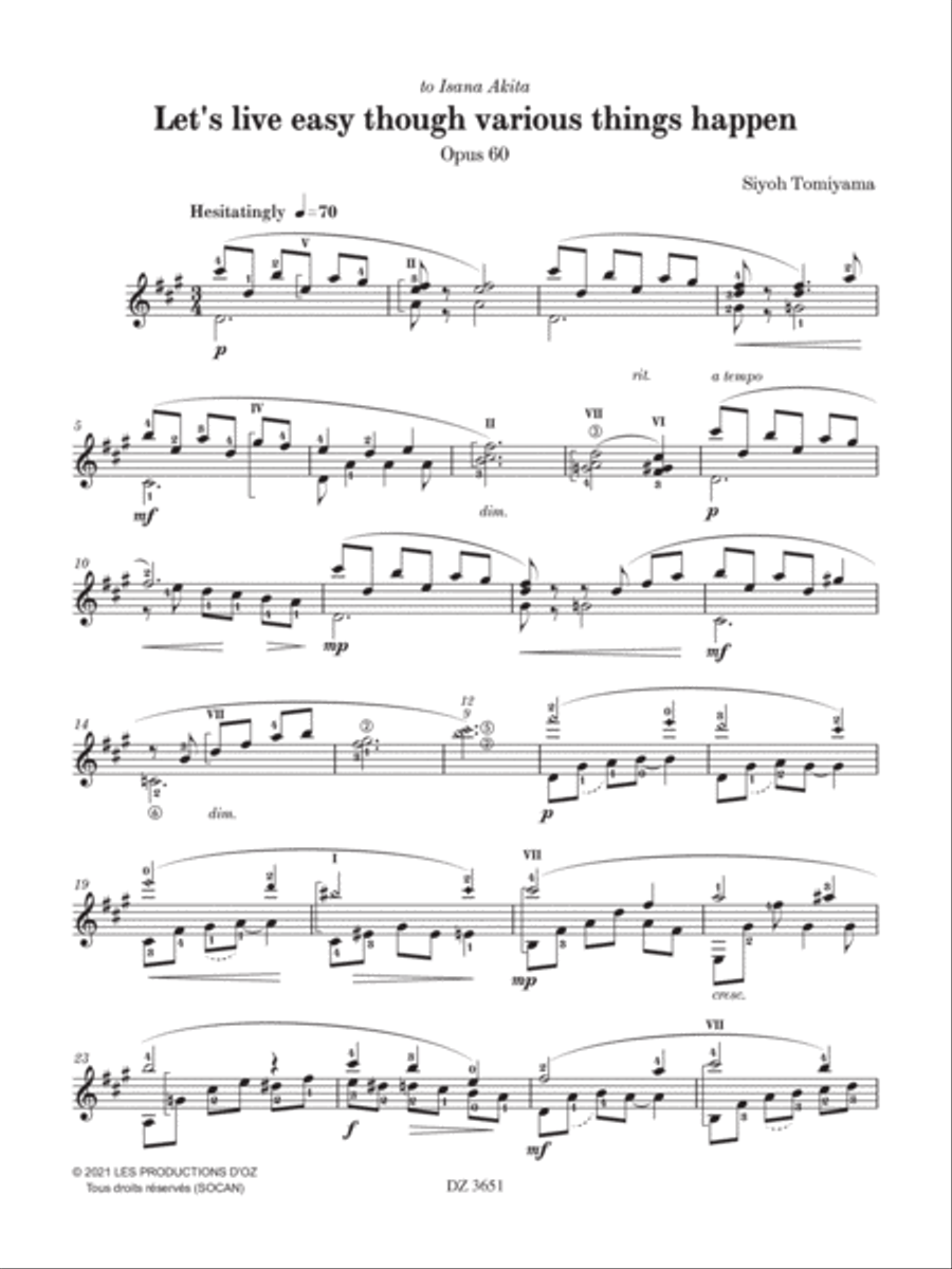 Let's live easy though various things happen Classical Guitar scores gallery preview page 4