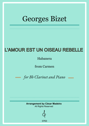 Habanera from Carmen by Bizet - Bb Clarinet and Piano (Full Score and Parts)