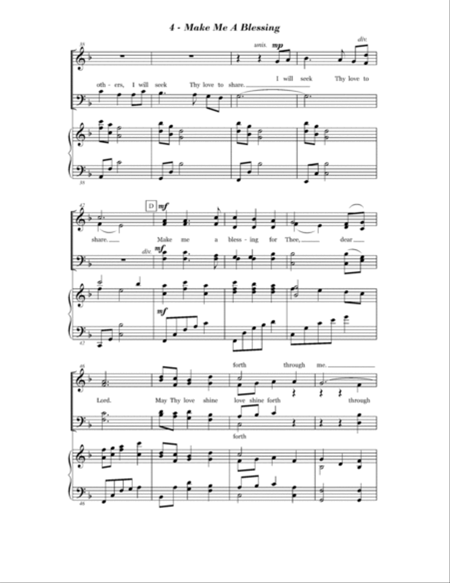 Make Me A Blessing 4-Part scores gallery preview page 4