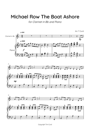 Book cover for Michael Row The Boat Ashore for Solo Clarinet in Bb and Piano