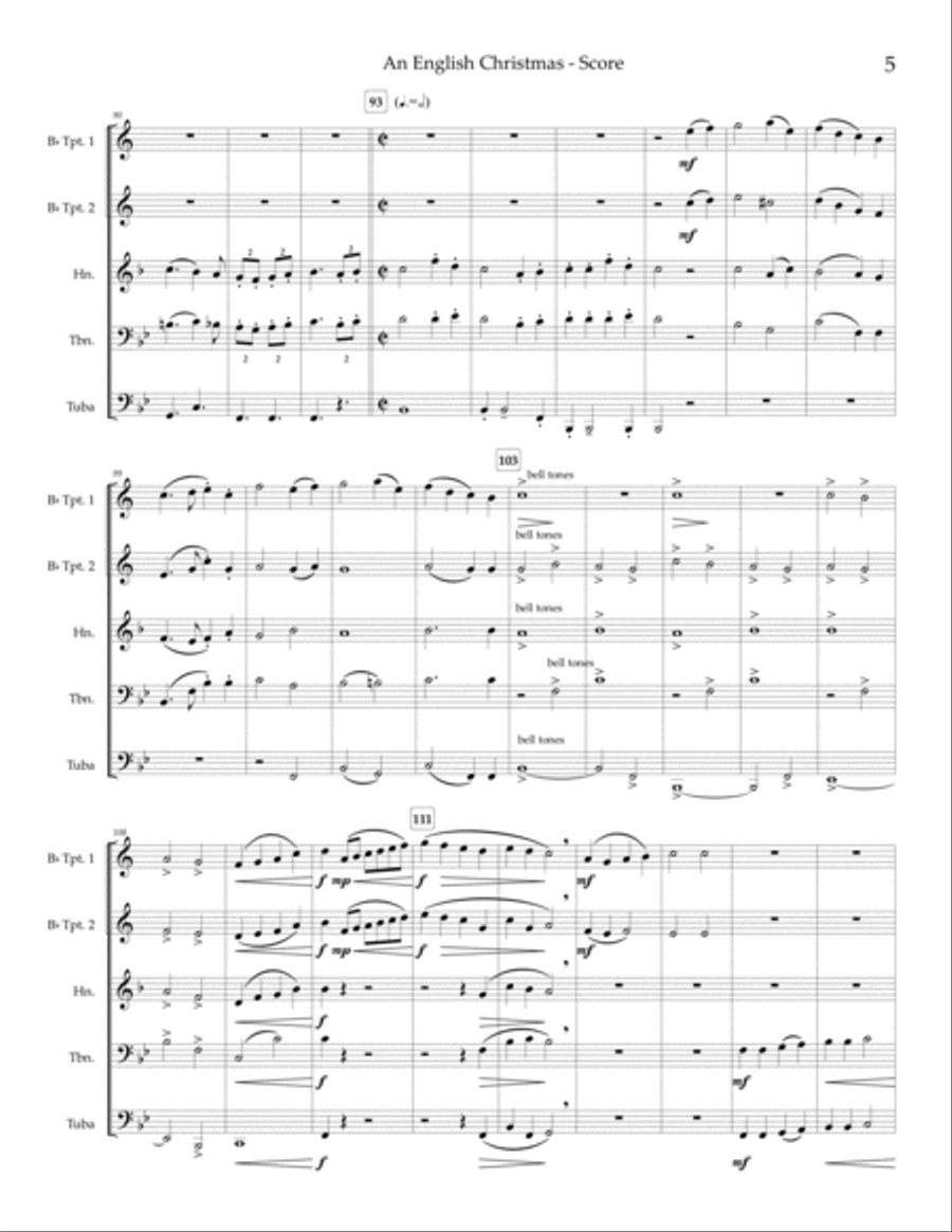 An English Christmas - brass quintet Brass Quintet scores gallery preview page 6