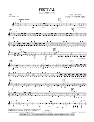 Festival (from Little Suite) - Violin 3 (Viola Treble Clef)