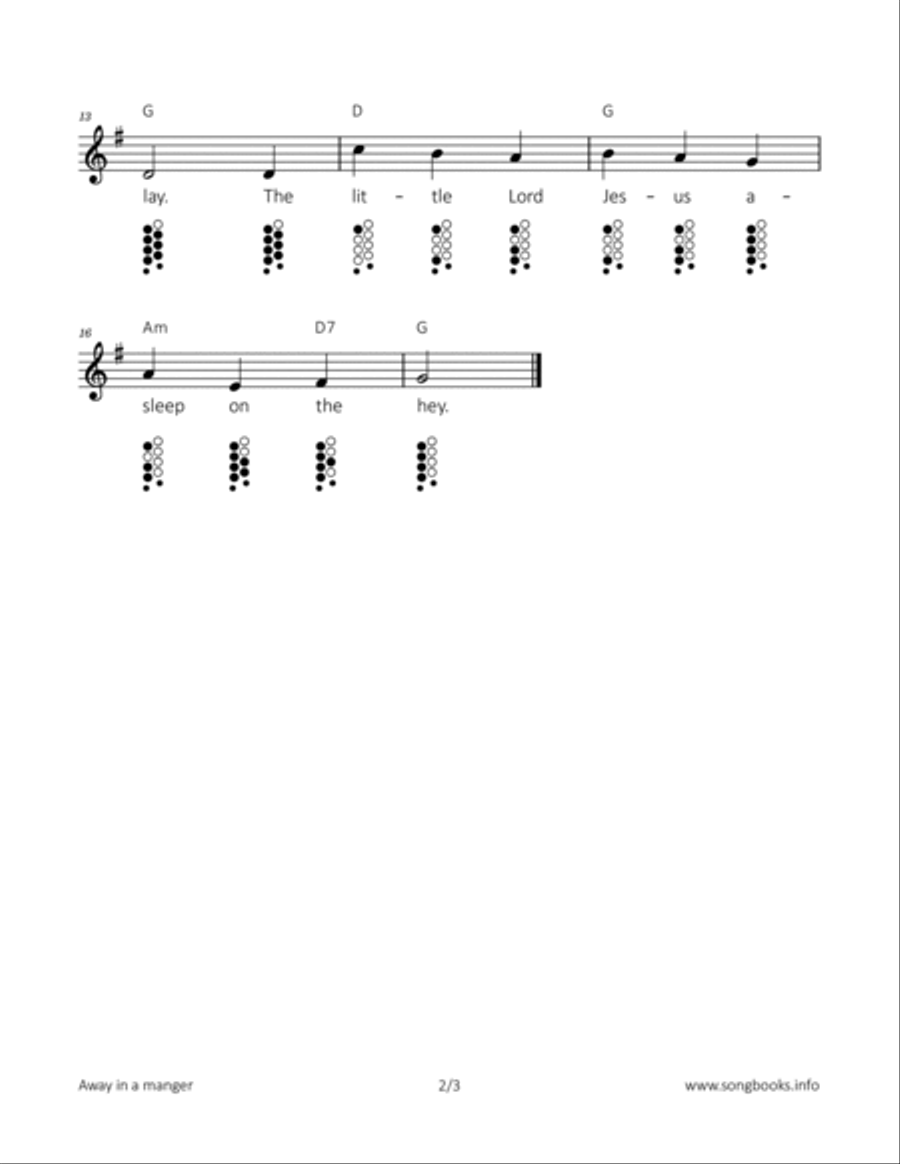 Away in a manger ocarina scores gallery preview page 2