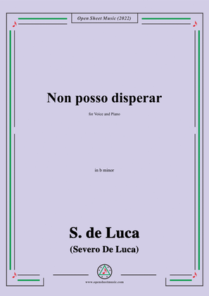 Book cover for S. de Luca-Non posso disperar,in b minor
