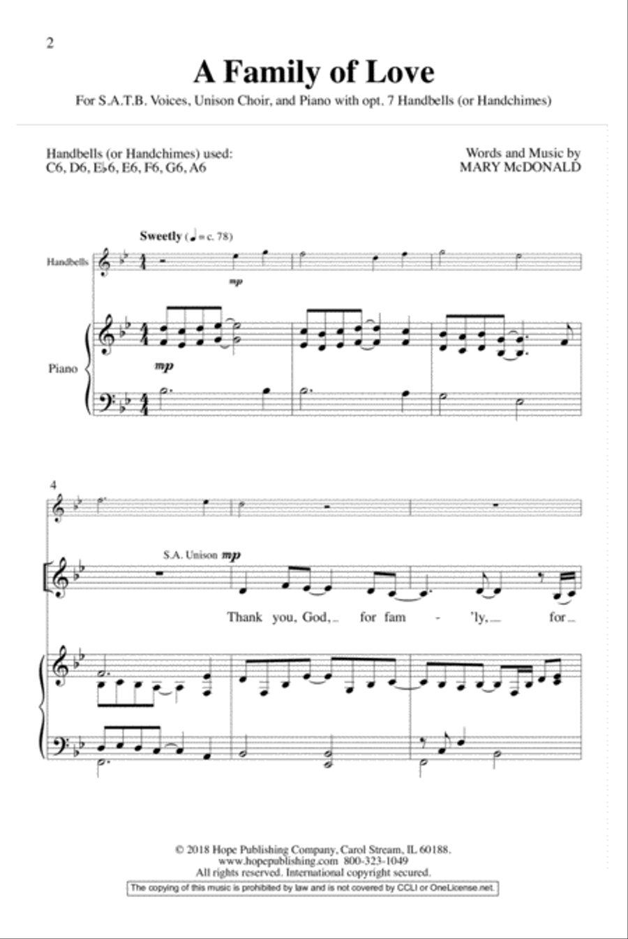 A Family of Love A Family of Love 4-Part scores gallery preview page 2