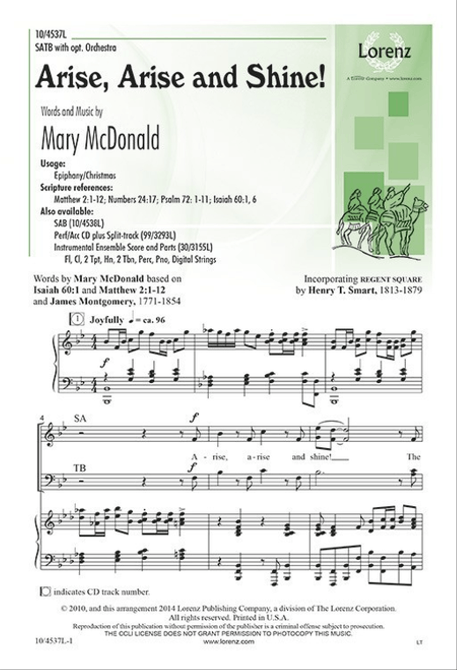 Arise, Arise and Shine! Arise, Arise and Shine! 4-Part scores gallery preview page 1