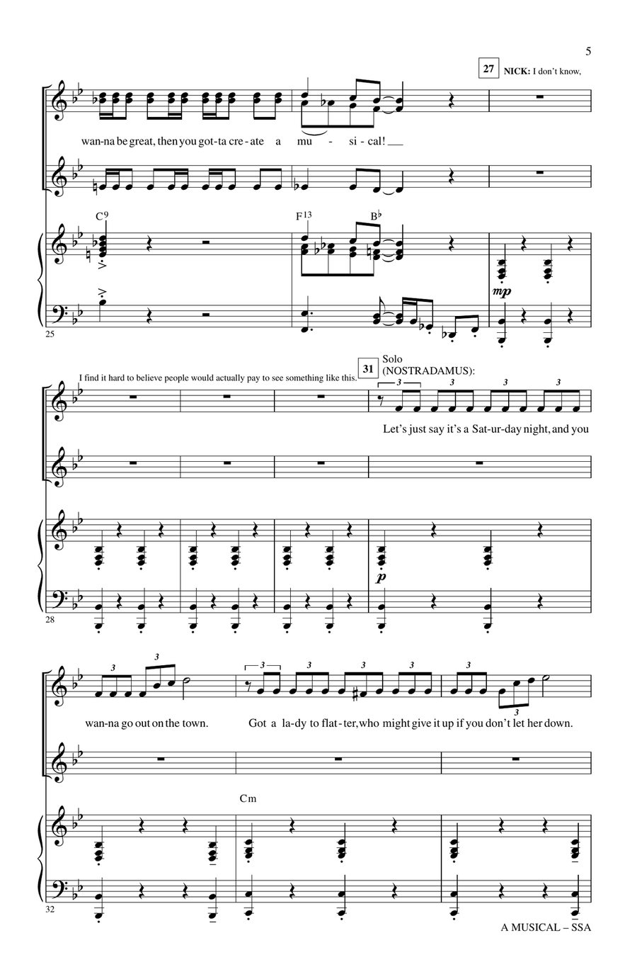 A Musical (from Something Rotten) SSA scores gallery preview page 4