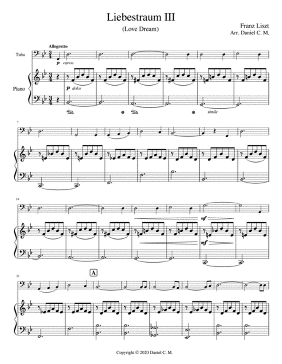 Liebestraum for tuba and piano (easy) image number null