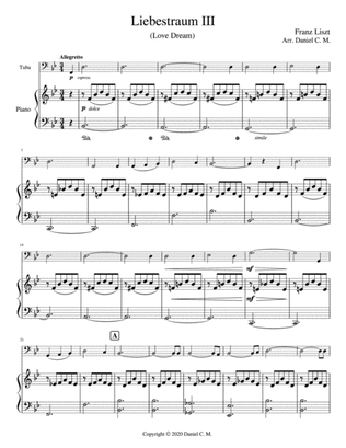 Liebestraum for tuba and piano (easy)