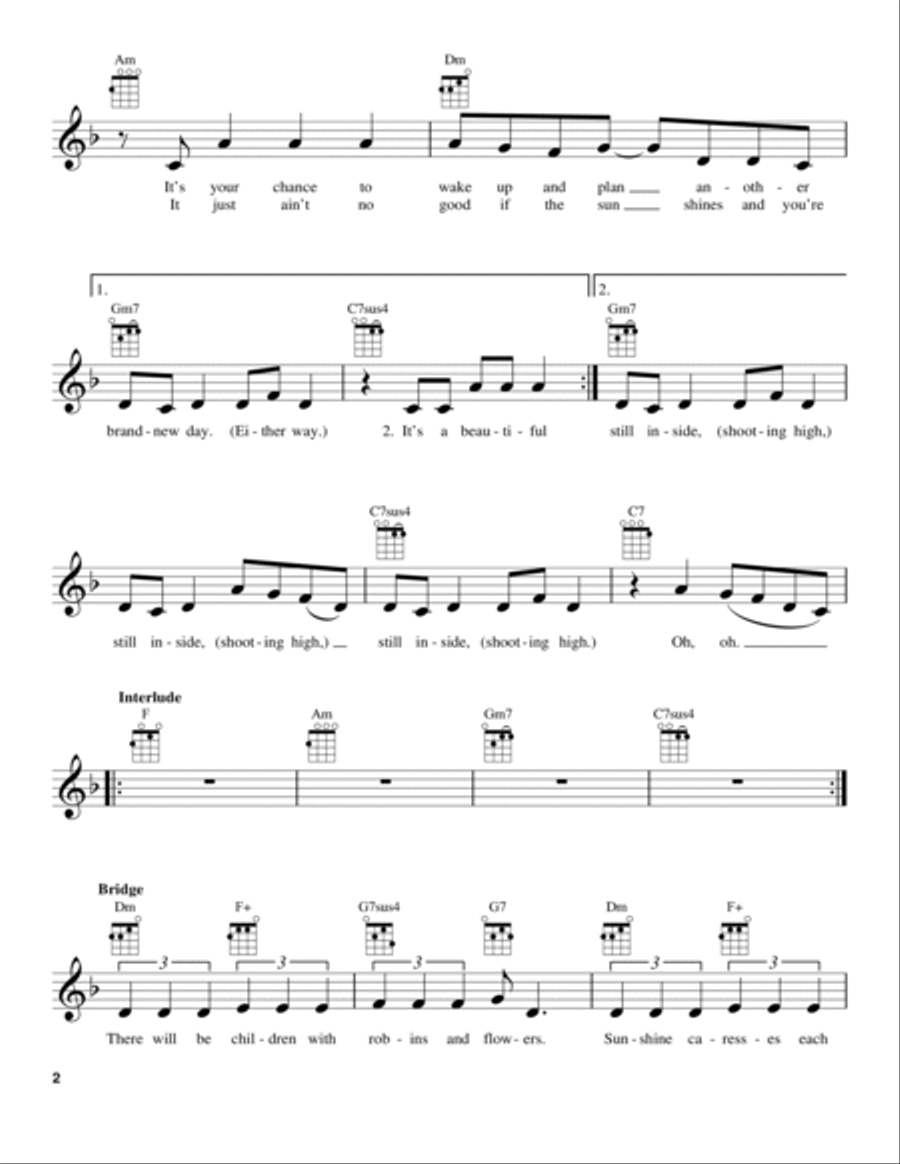 (It's A) Beautiful Morning Ukulele scores gallery preview page 2