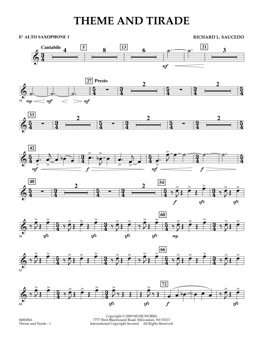 Theme and Tirade - Eb Alto Saxophone 1