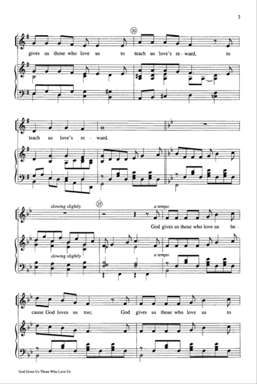 God Gives Us Those Who Love Us Unison Choir scores gallery preview page 3