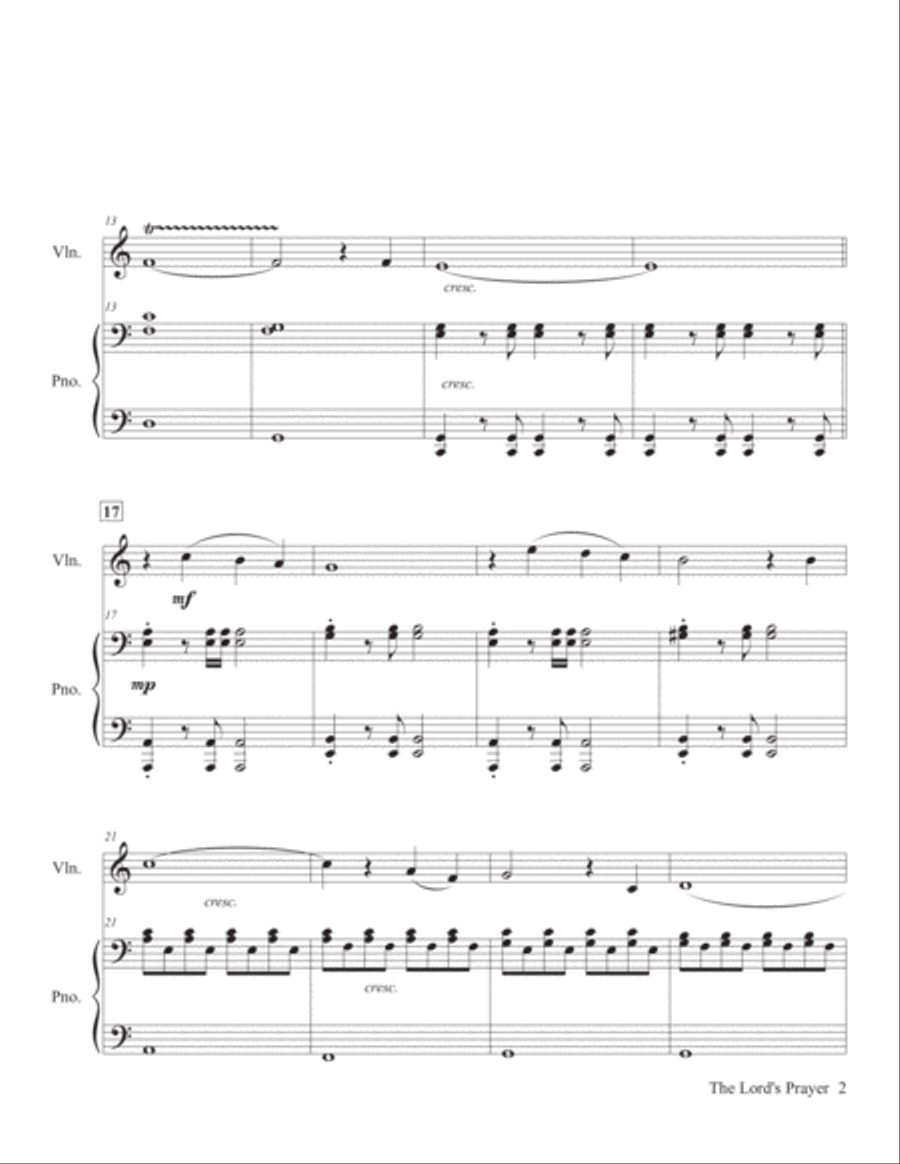 The Lord's Prayer Violin Solo scores gallery preview page 3