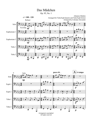 Das Mädchen Op. 95, No. 1 (TTEE + Soloist)
