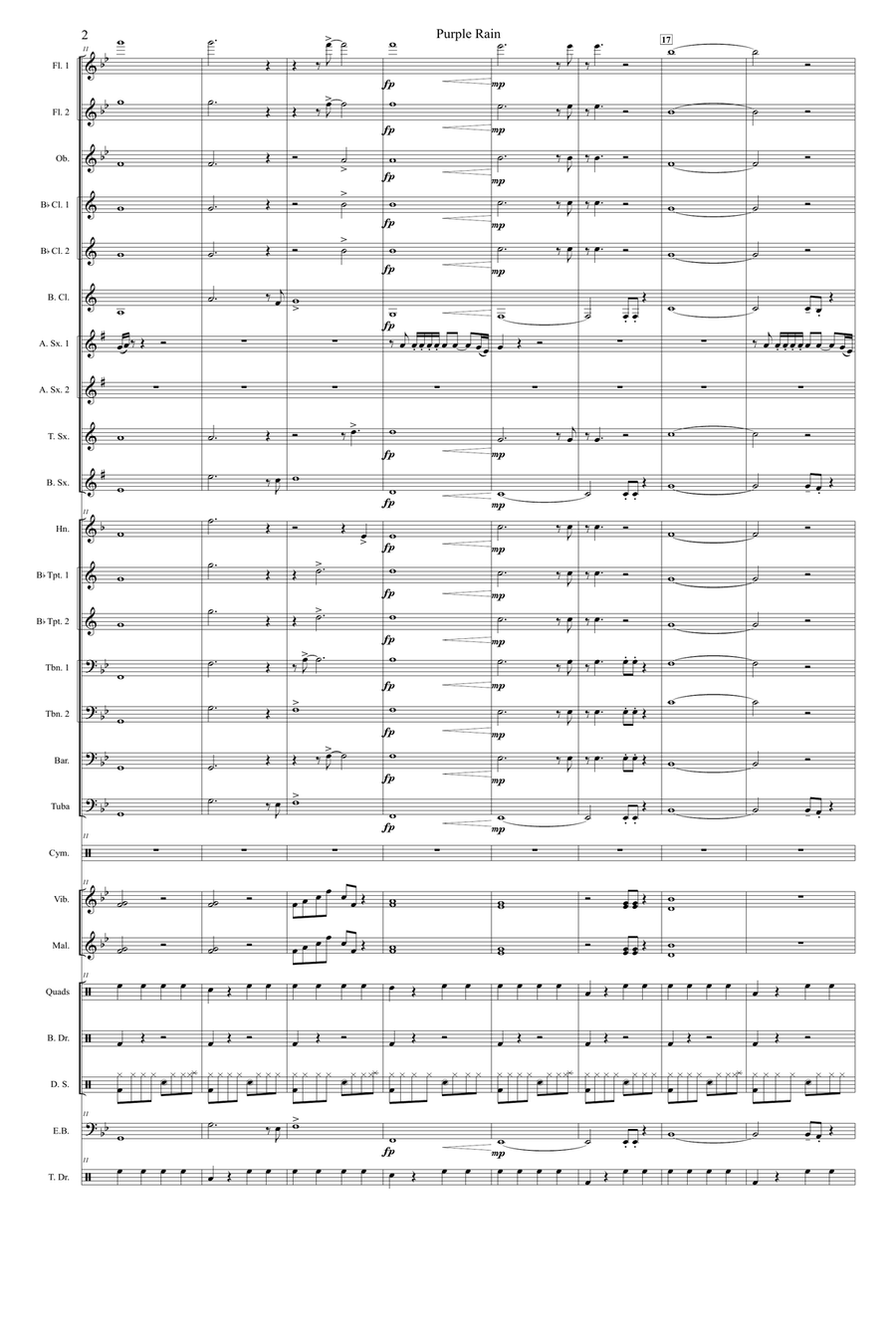 Purple Rain Concert Band scores gallery preview page 2