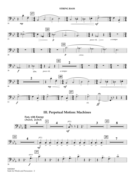 Suite for Winds and Percussion - String Bass