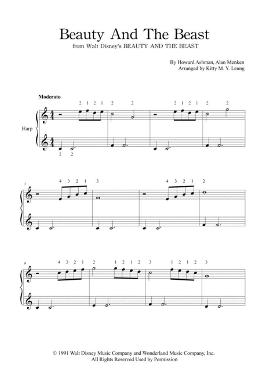 Beauty And The Beast Harp scores gallery preview page 3