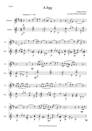 Byrd's Jigg for clarinet and guitar