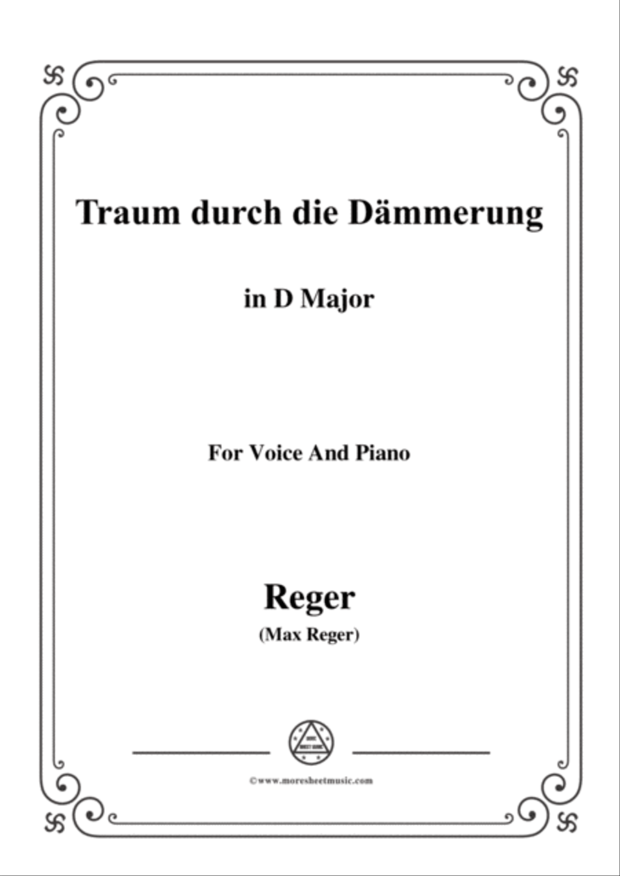 Reger-Traum durch die Dämmerung in D Major,for Voice and Piano Voice Solo scores gallery preview page 1