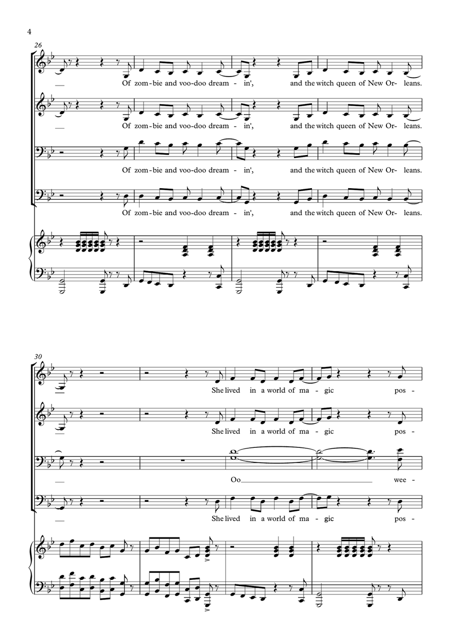The Witch Queen Of New Orleans 4-Part scores gallery preview page 4