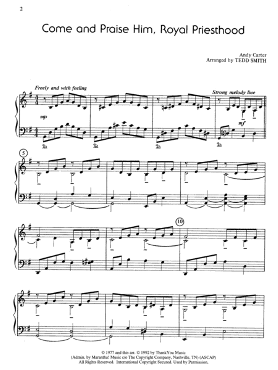 Come and Praise Him Piano Solo scores gallery preview page 2