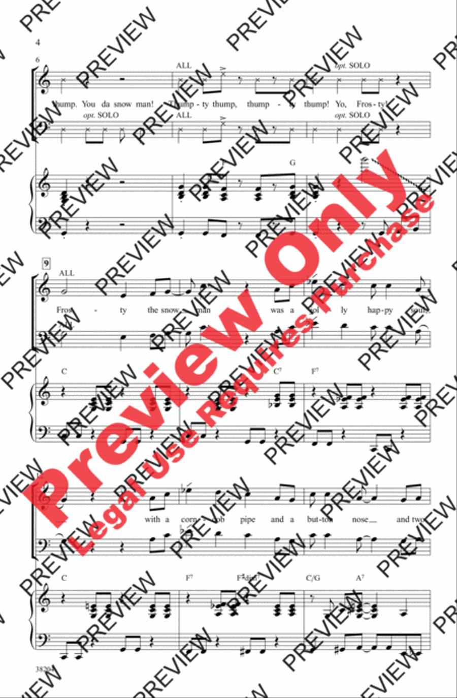 Frosty the Snowman Frosty the Snowman 4-Part scores gallery preview page 4