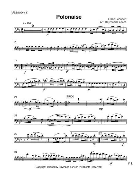 Polonaise - F. Schubert - For 2 Bassoons and Piano - Intermediate image number null