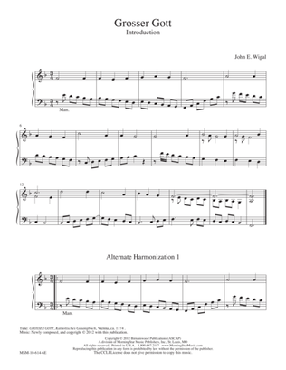 Grosser Gott (Introduction and 2 Alternate Harmonizations)